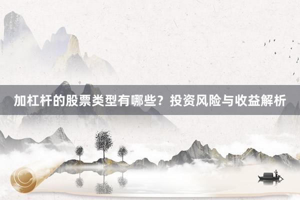 加杠杆的股票类型有哪些？投资风险与收益解析